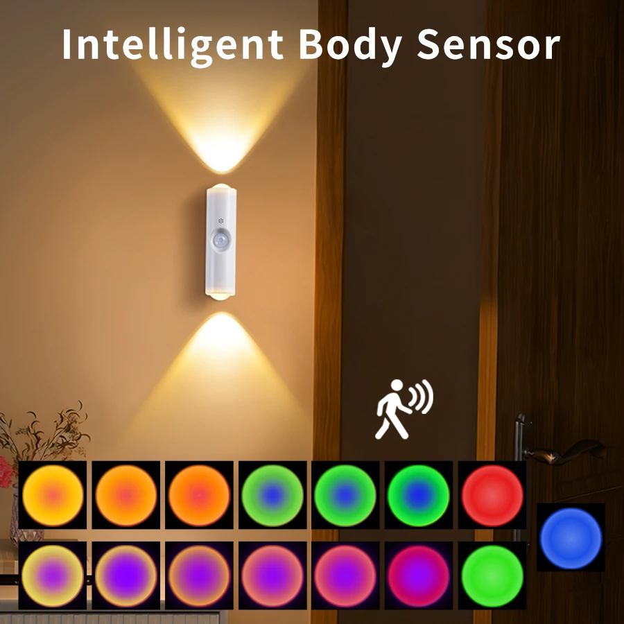 Rechargeable LED Night Light with Motion Sensor Wall Lamp RGB Sunset Lamp for Cabinet Corridor Stairs Magnetic Wall Lamp
Rechargeable LED Night Light with Motion Sensor Wall Lamp RGB Sunset Lamp for Cabinet Corridor Stairs Magnetic Wall Lamp