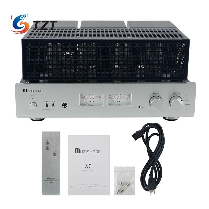 TZT MUZISHARE X7 Ламповый усилитель Двойной выпрямитель высокого давления Усилитель мощности Ультралинейный/триодный режим
TZT MUZISHARE X7 Ламповый усилитель Двойной выпрямитель высокого давления Усилитель мощности Ультралинейный/триодный режим