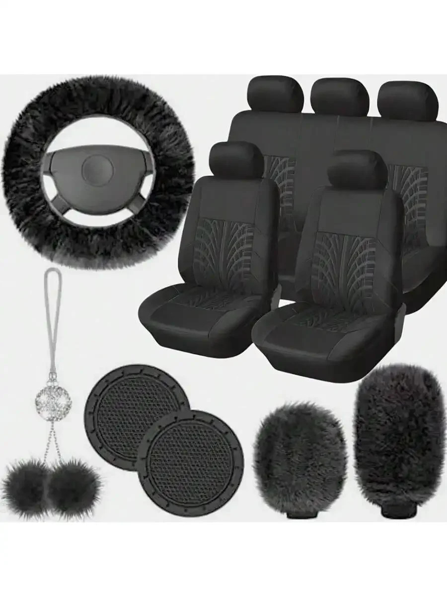 15pcs Black Car Seat Covers Steering Wheel Cover And Accessories Set Universal Fit For Adult Vehicles
15pcs Black Car Seat Covers Steering Wheel Cover And Accessories Set Universal Fit For Adult Vehicles