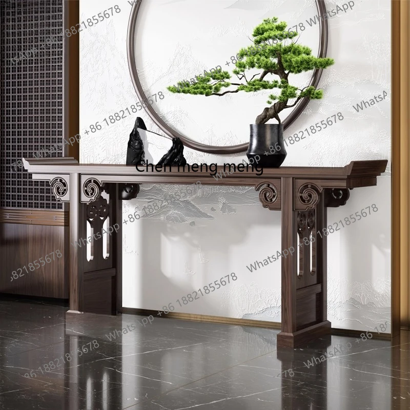 New Chinese-style solid wood entrance table, ebony wood Zen entrance platform, home entry table
New Chinese-style solid wood entrance table, ebony wood Zen entrance platform, home entry table