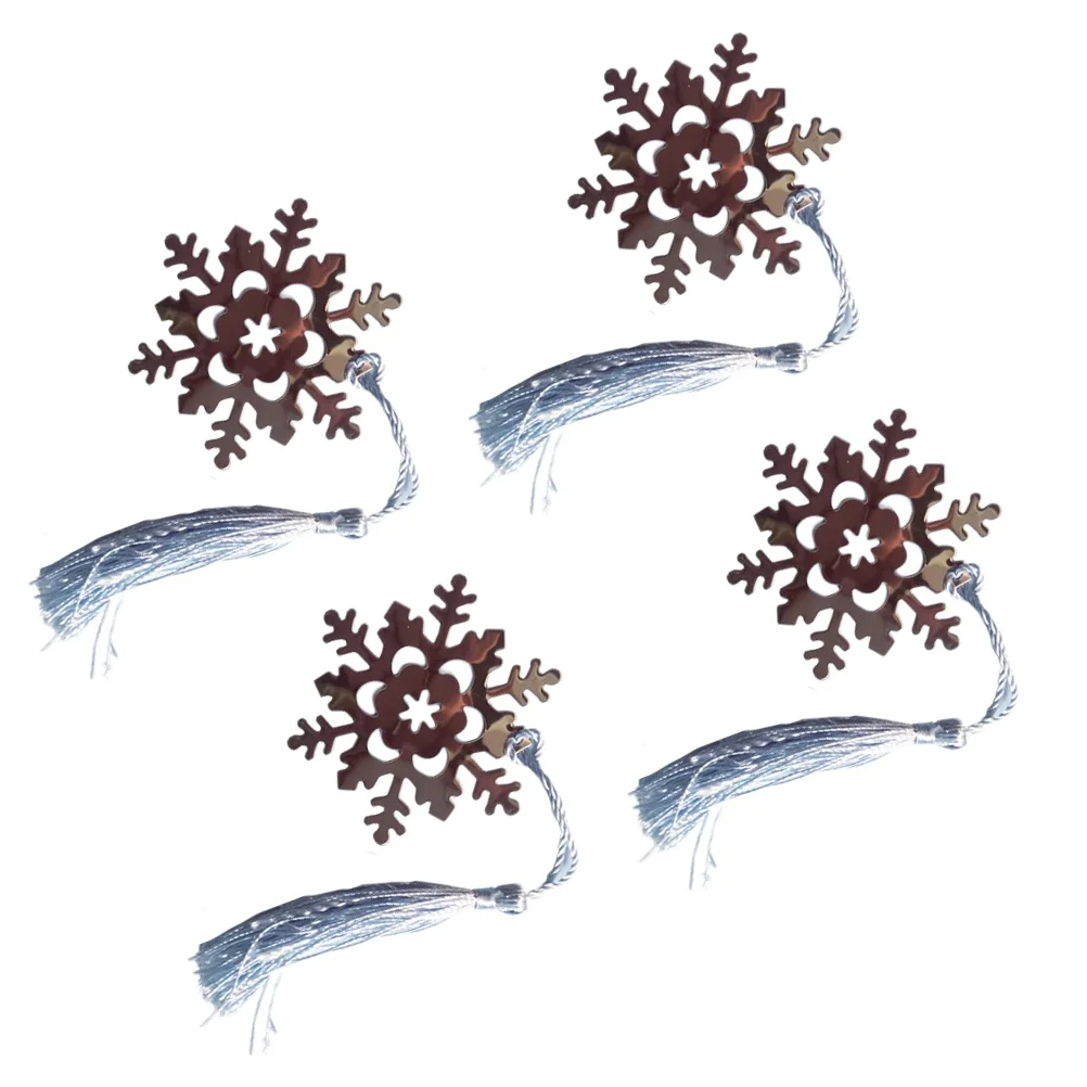 4Pcs Snowflake Metal Tassel Bookmark Creative Design Reading Marker Graduation Gift Stylish Metal Bookmark for Students
4Pcs Snowflake Metal Tassel Bookmark Creative Design Reading Marker Graduation Gift Stylish Metal Bookmark for Students