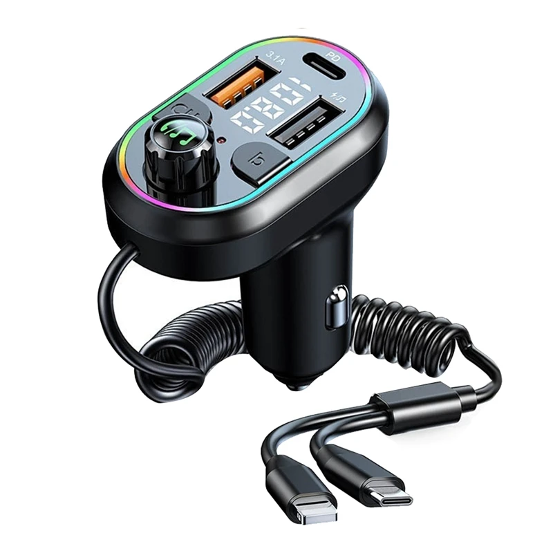 Wireless Car Charger Bluetooth 5.0 FM Transmitter Radio Receiver Support Five Devices Charging Hifi Music 7 Colors Replacement
Wireless Car Charger Bluetooth 5.0 FM Transmitter Radio Receiver Support Five Devices Charging Hifi Music 7 Colors Replacement