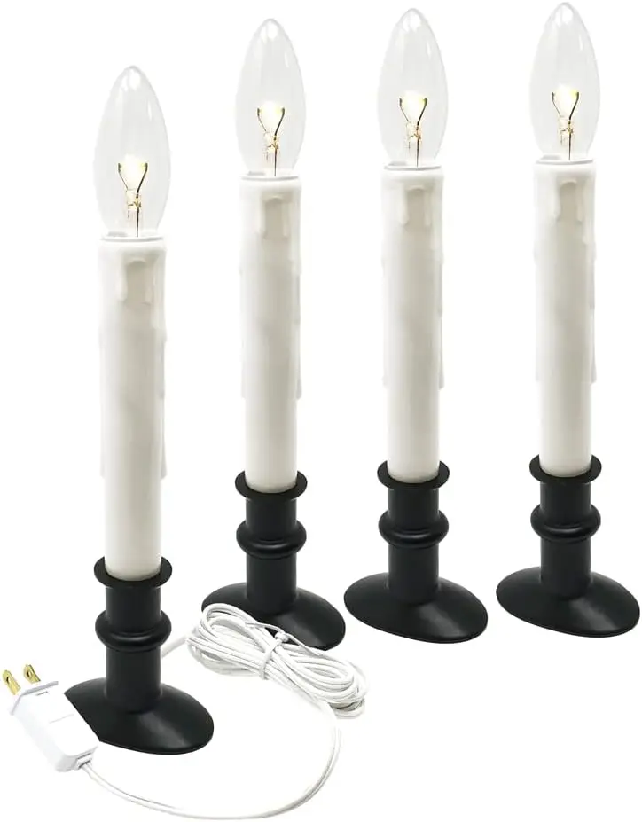 LED Window Candles with Timer, 4-Pack, 9.1" Tall, Warm White, Indoor Use
LED Window Candles with Timer, 4-Pack, 9.1" Tall, Warm White, Indoor Use