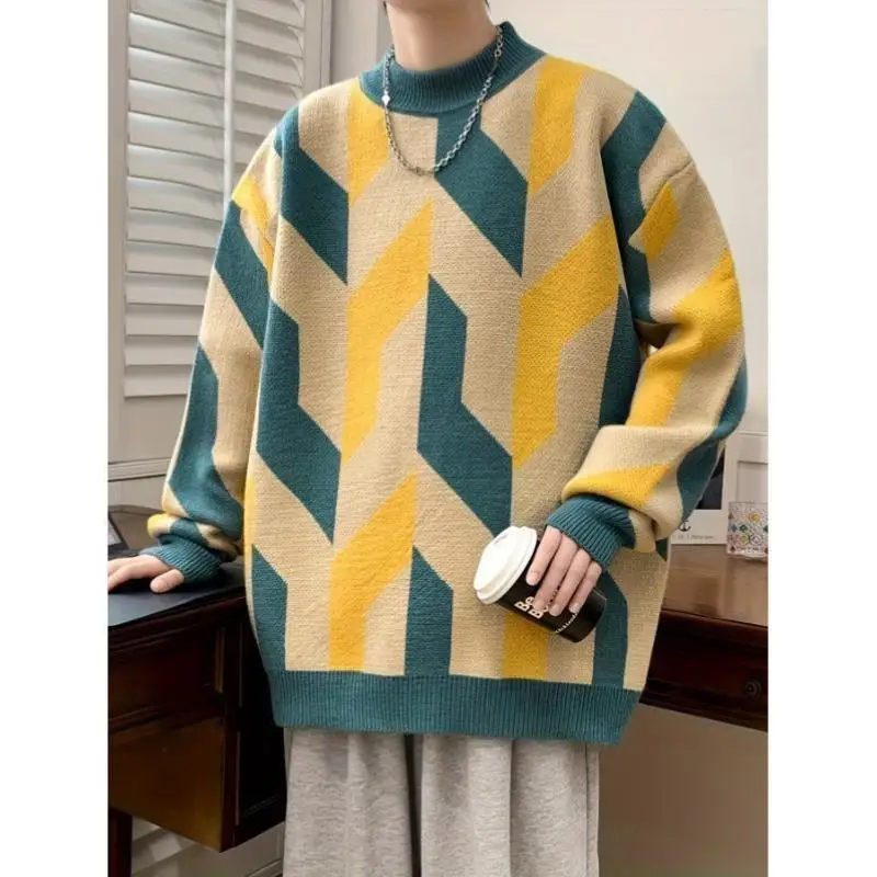 Men's Knitted Geometric Patterned Sweater Brown Collar Coolmax Fiber Ciwalk Inner Wear Thi Nine Sve Length
Men's Knitted Geometric Patterned Sweater Brown Collar Coolmax Fiber Ciwalk Inner Wear Thi Nine Sve Length