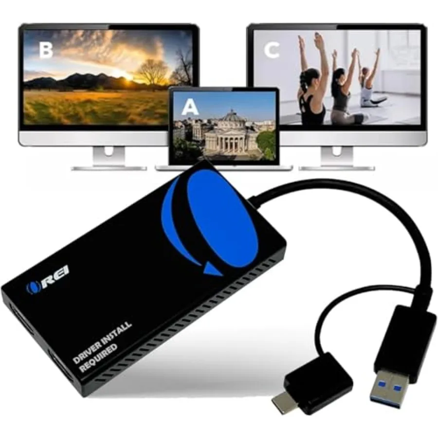 SplitExtend HDMI Splitter Extended Display for Dual Monitor - Multi-Monitor Display 3 Separate Screens - USB A and USB-C Adapte
SplitExtend HDMI Splitter Extended Display for Dual Monitor - Multi-Monitor Display 3 Separate Screens - USB A and USB-C Adapte