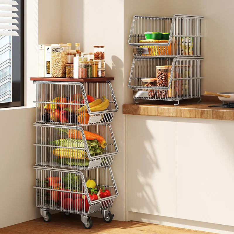 Kitchen multi-functional rack layered vegetable and fruit storage rack floor-to-ceiling mobile snack storage basket cart
Kitchen multi-functional rack layered vegetable and fruit storage rack floor-to-ceiling mobile snack storage basket cart
