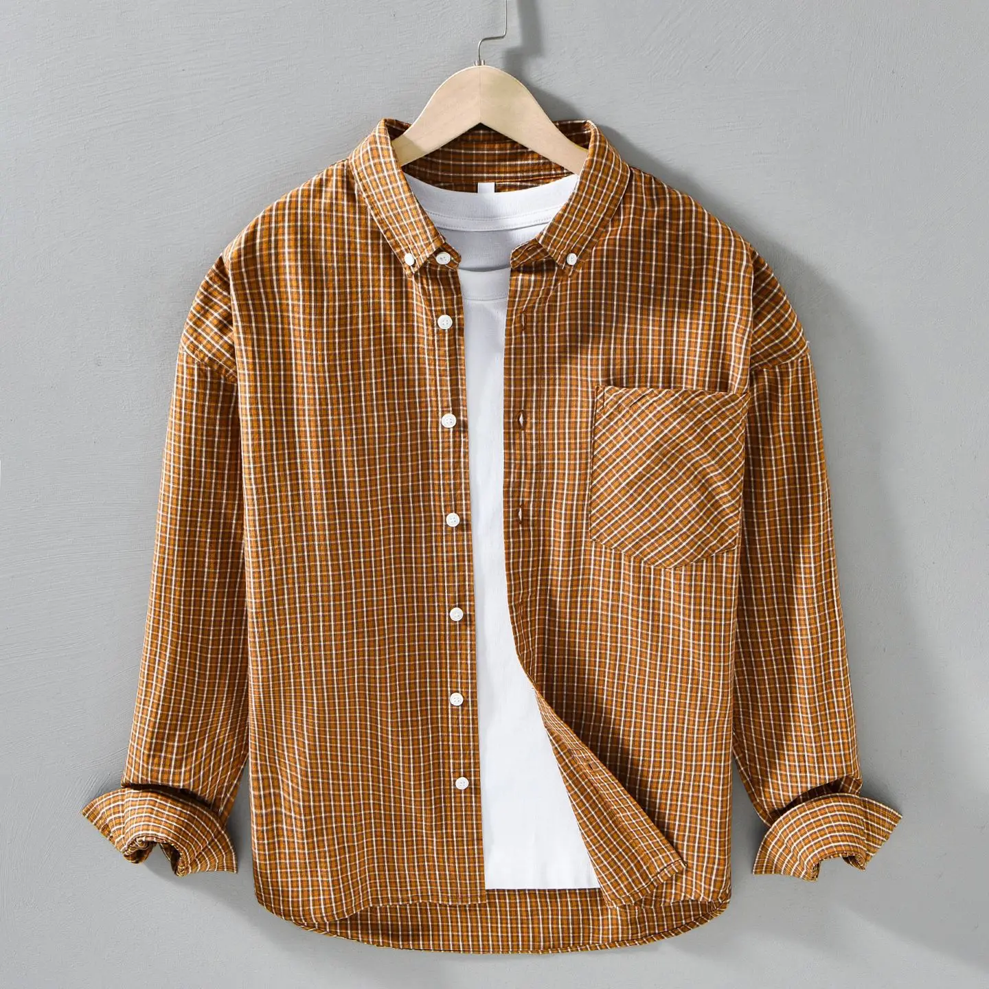 Loose Fit Plaid Long Sleeve Pure Cotton Men's Shirt Casual Versatile Fashionable Japanese Style Spring Summer Autumn Wear
Loose Fit Plaid Long Sleeve Pure Cotton Men's Shirt Casual Versatile Fashionable Japanese Style Spring Summer Autumn Wear