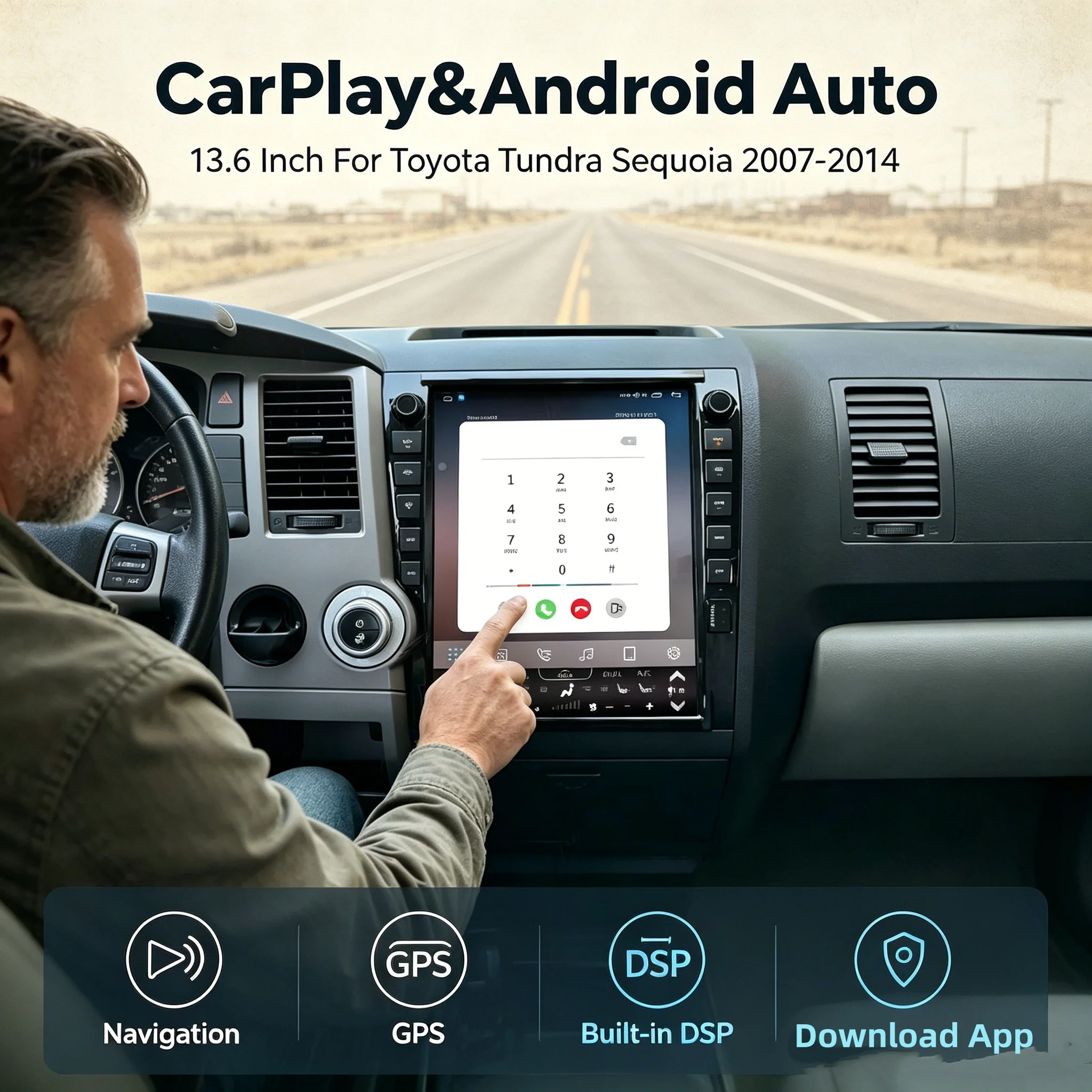 13.6 inch Android Touch Screen Car Radio For Toyota Tundra Sequoia 2007-2014 Multimedia DVD Player Stereo GPS Navigation Carplay
13.6 inch Android Touch Screen Car Radio For Toyota Tundra Sequoia 2007-2014 Multimedia DVD Player Stereo GPS Navigation Carplay