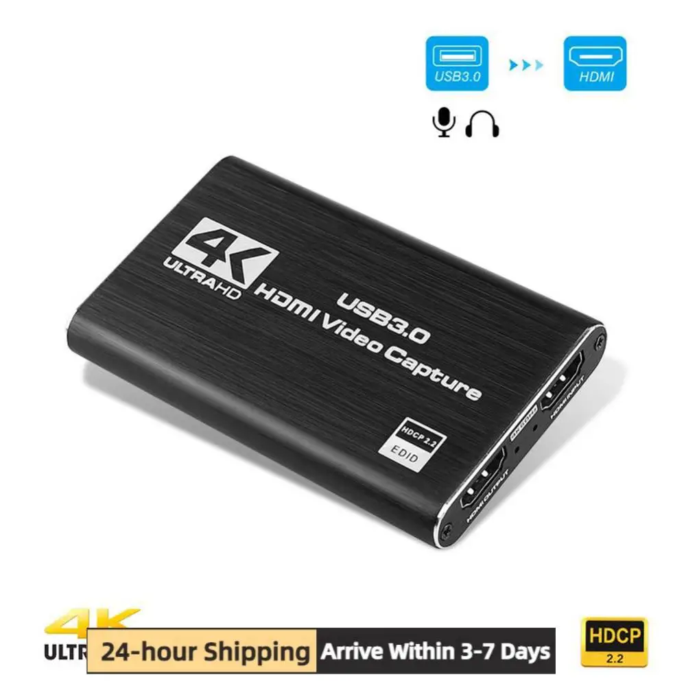 Карта захвата HDMI 4K для стриминга и игр, устройство захвата аудио и видео USB 3.0, 1080P 60FPS, низкая задержка, HDMI Loop Out
Карта захвата HDMI 4K для стриминга и игр, устройство захвата аудио и видео USB 3.0, 1080P 60FPS, низкая задержка, HDMI Loop Out