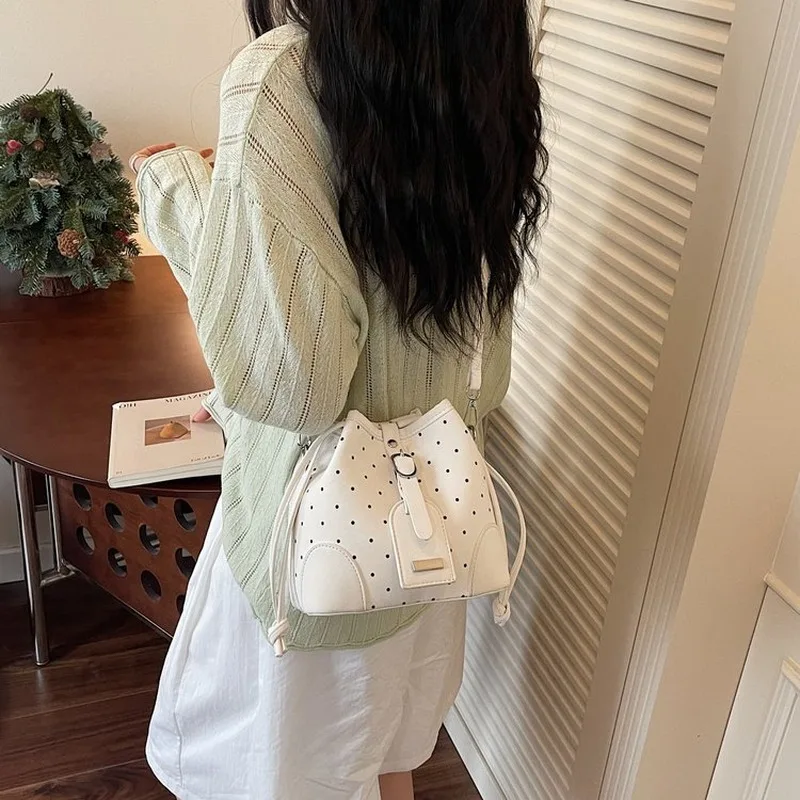 Women's Polka Dot Drawstring Bucket Crossbody Bag, Stylish Small Shoulder Purse for Daily Commuting, Casual Shopping, Weekend
Women's Polka Dot Drawstring Bucket Crossbody Bag, Stylish Small Shoulder Purse for Daily Commuting, Casual Shopping, Weekend