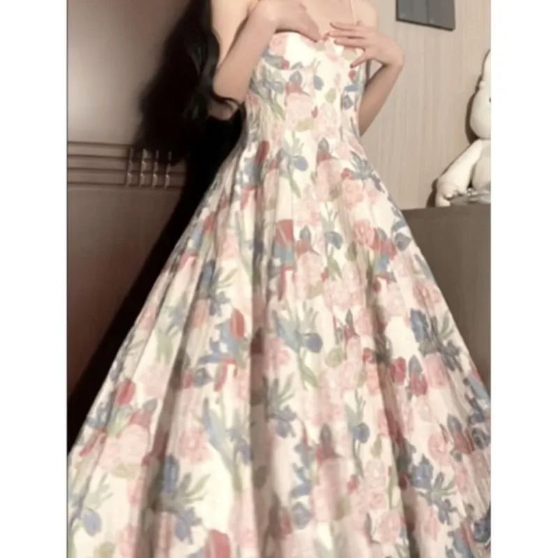 Tea Break Floral Strap Dress for Women Temperament Waist-Controlled Female
Tea Break Floral Strap Dress for Women Temperament Waist-Controlled Female