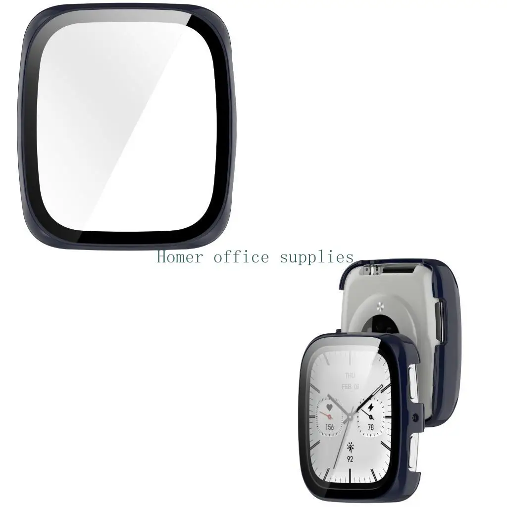 K43B Watch Cover Shell Screen Protector Tempered Glass Film for Active 2 Square