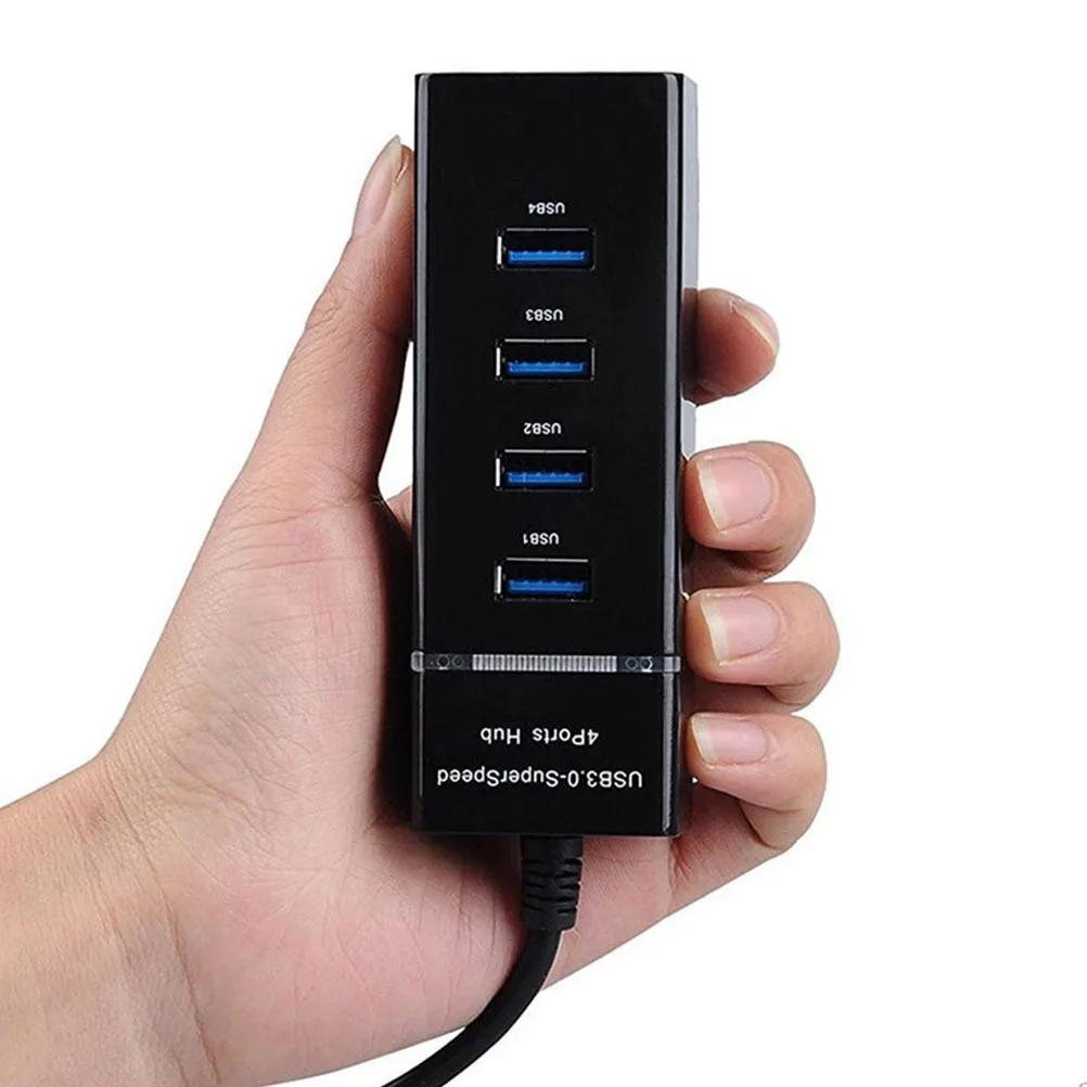 1Pcs USB Hub 4 Port Portable Splitter Multifunction Data Hub Adapter Super Speed 5Gbps Plug and Indicator Over Current