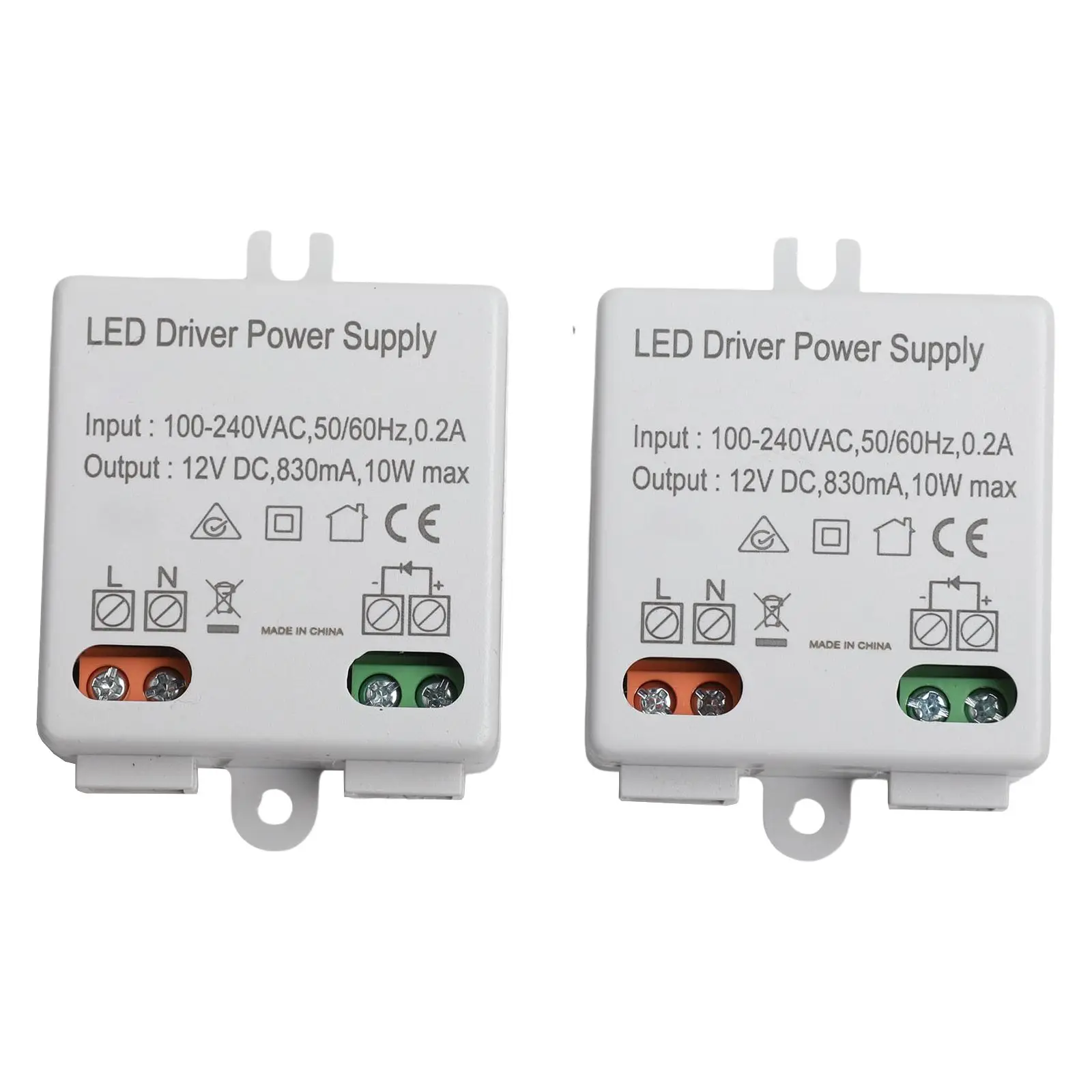 2Pc LED Transformer 12V 10W LED Driver 100-240V AC To 12V DC Low Voltage Transformer Constant Voltage Power Supply For LED Lamps
2Pc LED Transformer 12V 10W LED Driver 100-240V AC To 12V DC Low Voltage Transformer Constant Voltage Power Supply For LED Lamps