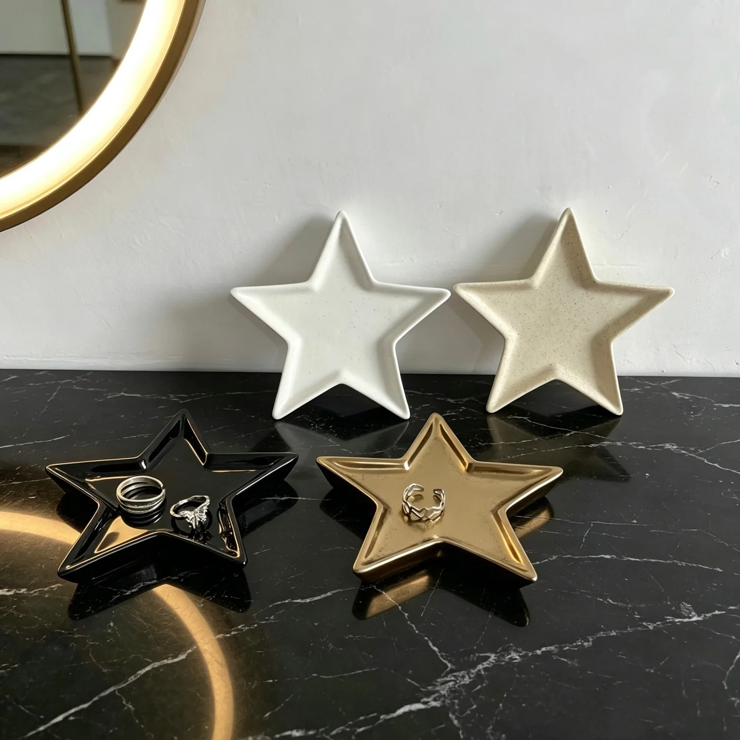 Geometric Ceramic Ring Dish - Pentagon Jewelry Tray for Rings Earrings, Modern Vanity Organizer, Cute Trinket Plate for Dresser
Geometric Ceramic Ring Dish - Pentagon Jewelry Tray for Rings Earrings, Modern Vanity Organizer, Cute Trinket Plate for Dresser