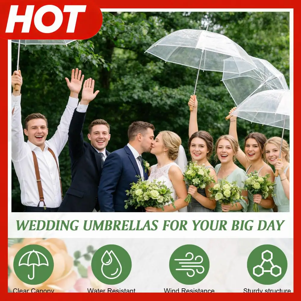 50 прозрачных зонтов для свадьбы, ветрозащитные, водонепроницаемые, с деревянной ручкой, с бирками «Спасибо» и веревкой
50 прозрачных зонтов для свадьбы, ветрозащитные, водонепроницаемые, с деревянной ручкой, с бирками «Спасибо» и веревкой
