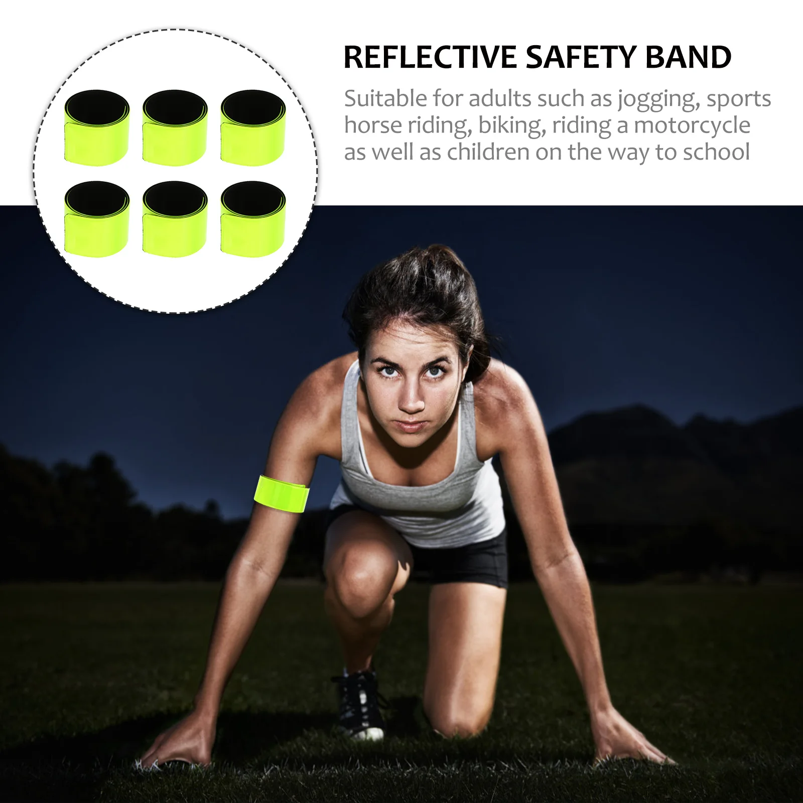 6 Pcs Reflective Bracelet Wristbands Arm Adults for Safety Riding Belt Armbands Papa Circle Bike Gear High Visibility
6 Pcs Reflective Bracelet Wristbands Arm Adults for Safety Riding Belt Armbands Papa Circle Bike Gear High Visibility