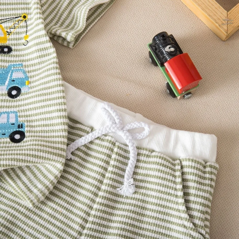 Fashion Cute Car Embroidery Short Sleeve Shorts Outfits Round Neck Casual Round Neck Tops Clothes Set Summer
Fashion Cute Car Embroidery Short Sleeve Shorts Outfits Round Neck Casual Round Neck Tops Clothes Set Summer