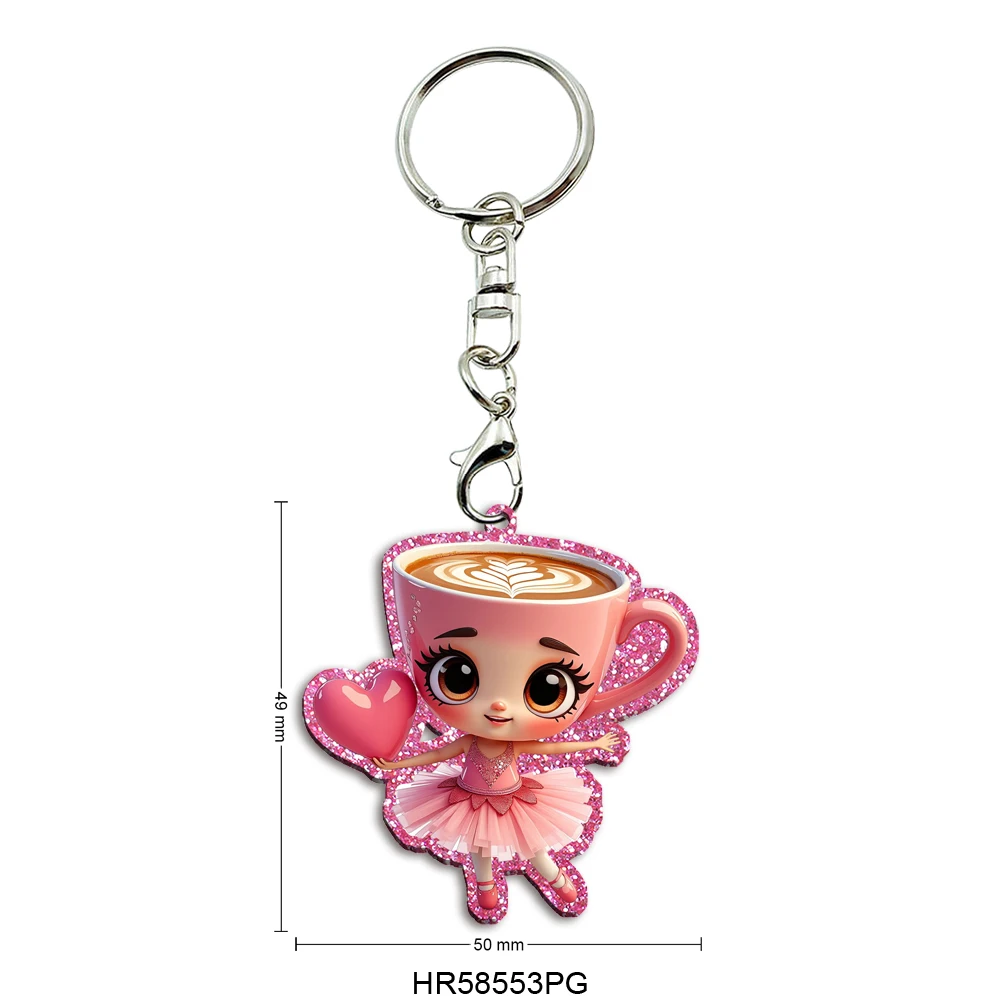 Ballet Girl Coffee Cartoon Cup Pink Chunky Glitter Acrylic Keychain Photo Trinket Printing Design Game Keychains Bag Pendants
Ballet Girl Coffee Cartoon Cup Pink Chunky Glitter Acrylic Keychain Photo Trinket Printing Design Game Keychains Bag Pendants