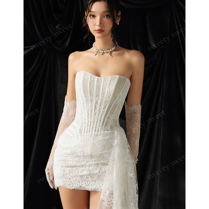 Luxury Wedding Dress Embroidered On Net With Short-Length Ball Gown Sweetheart V-Neck Sleeveless Prom Dress Button Customized
Luxury Wedding Dress Embroidered On Net With Short-Length Ball Gown Sweetheart V-Neck Sleeveless Prom Dress Button Customized
