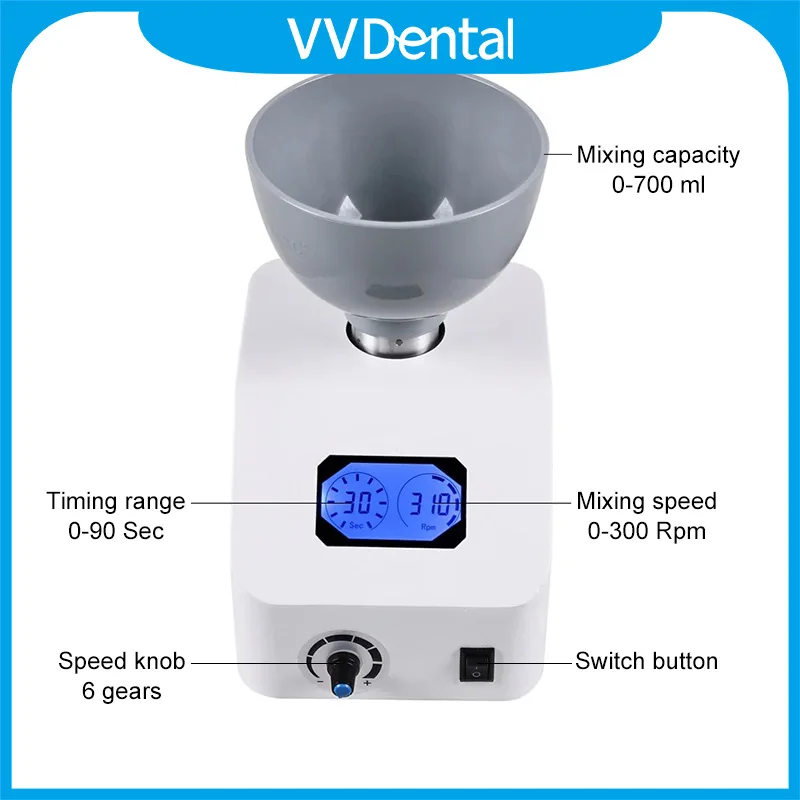 VVDental Dental lmpression Alginate Mixer Dentist Lab Dentistry Alginate Gypsum Powder Molding Material Mixing Machine
VVDental Dental lmpression Alginate Mixer Dentist Lab Dentistry Alginate Gypsum Powder Molding Material Mixing Machine