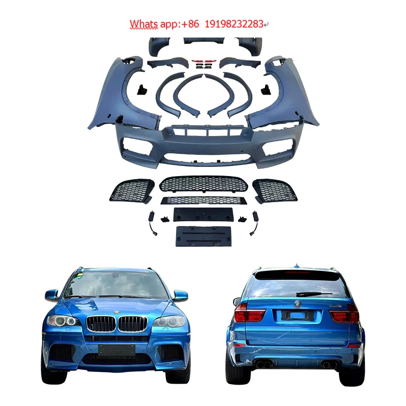 For BMW 5 Series 2007-2013 E70 Body Kit Upgrade Front & Rear Bumper with Fog Light Cut-Outs Front Engine Hood Retrofitted Like X
For BMW 5 Series 2007-2013 E70 Body Kit Upgrade Front & Rear Bumper with Fog Light Cut-Outs Front Engine Hood Retrofitted Like X