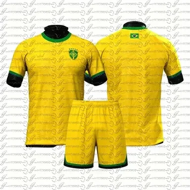 Brazil Yellow Soccer Jersey Shorts Set, Adult Breathable Football Uniform, Casual Sports Training Wear for Fans
Brazil Yellow Soccer Jersey Shorts Set, Adult Breathable Football Uniform, Casual Sports Training Wear for Fans