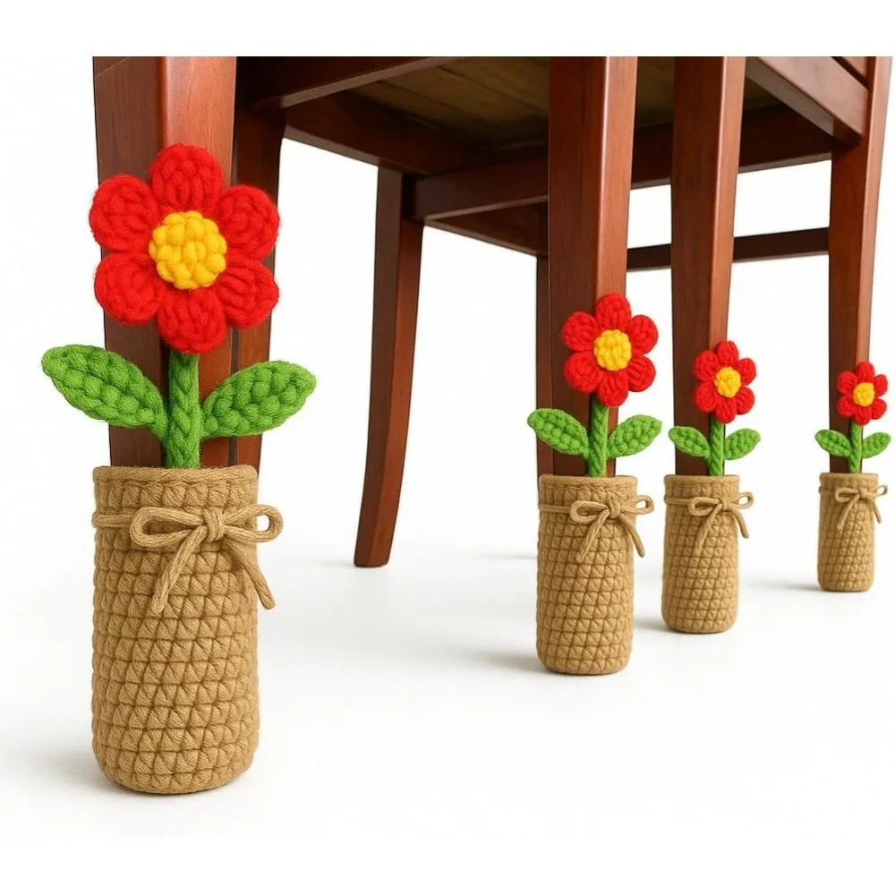 Handmade Knitting Leg Extensions Risers Decorative Aesthetic Tables Chairs Repairing Uneven Living Room Gift (4 Piece of red Flo
Handmade Knitting Leg Extensions Risers Decorative Aesthetic Tables Chairs Repairing Uneven Living Room Gift (4 Piece of red Flo