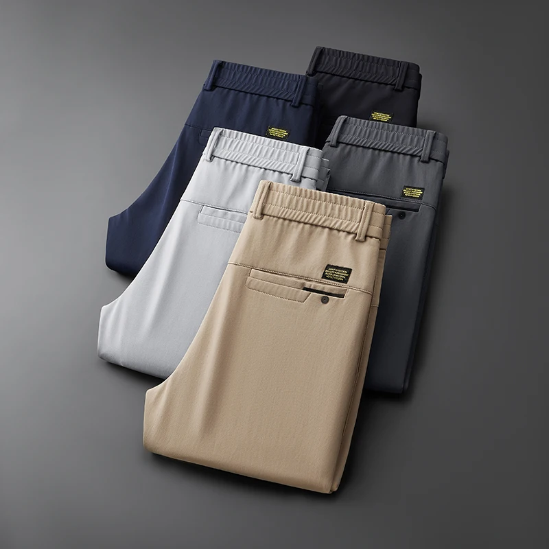 Men's Business Casual Ice Silk Pants 2025 Summer New Thin Straight Trousers All Match Elastic Waist Soft Breathable Cargo Pants
Men's Business Casual Ice Silk Pants 2025 Summer New Thin Straight Trousers All Match Elastic Waist Soft Breathable Cargo Pants