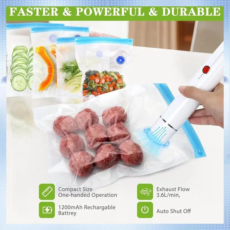 AD-Vacuum Sealer Machine Portable Handheld Vacuum Sealer With 5Pcs Reusable Vacuum Bags For Food Preservation Fresh & Save
AD-Vacuum Sealer Machine Portable Handheld Vacuum Sealer With 5Pcs Reusable Vacuum Bags For Food Preservation Fresh & Save