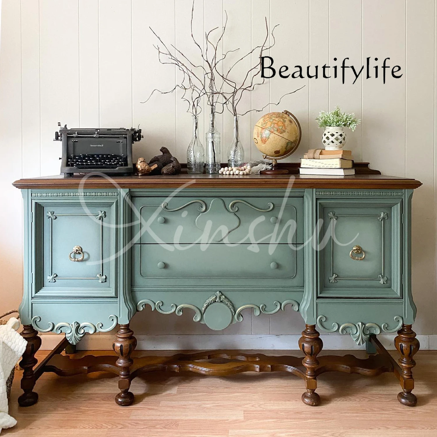 French contrasting solid wood dining side cabinet integrated storage cabinet against the wall living room decorative cabinet
French contrasting solid wood dining side cabinet integrated storage cabinet against the wall living room decorative cabinet