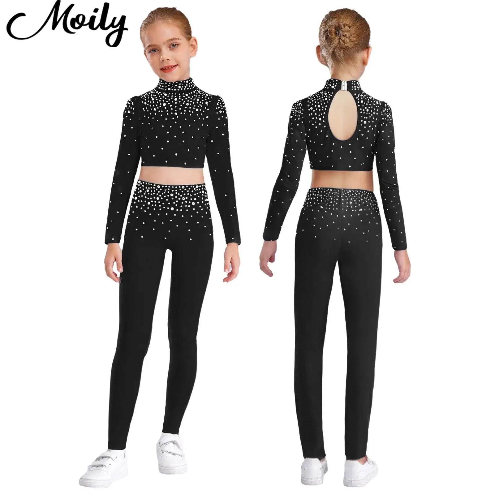 Long Sleeve Jazz Dance Outfit for Kids Girls Performance Costume Rhinestones Crop Top with Pants Set Ballet Gymnastics Dancewear
Long Sleeve Jazz Dance Outfit for Kids Girls Performance Costume Rhinestones Crop Top with Pants Set Ballet Gymnastics Dancewear