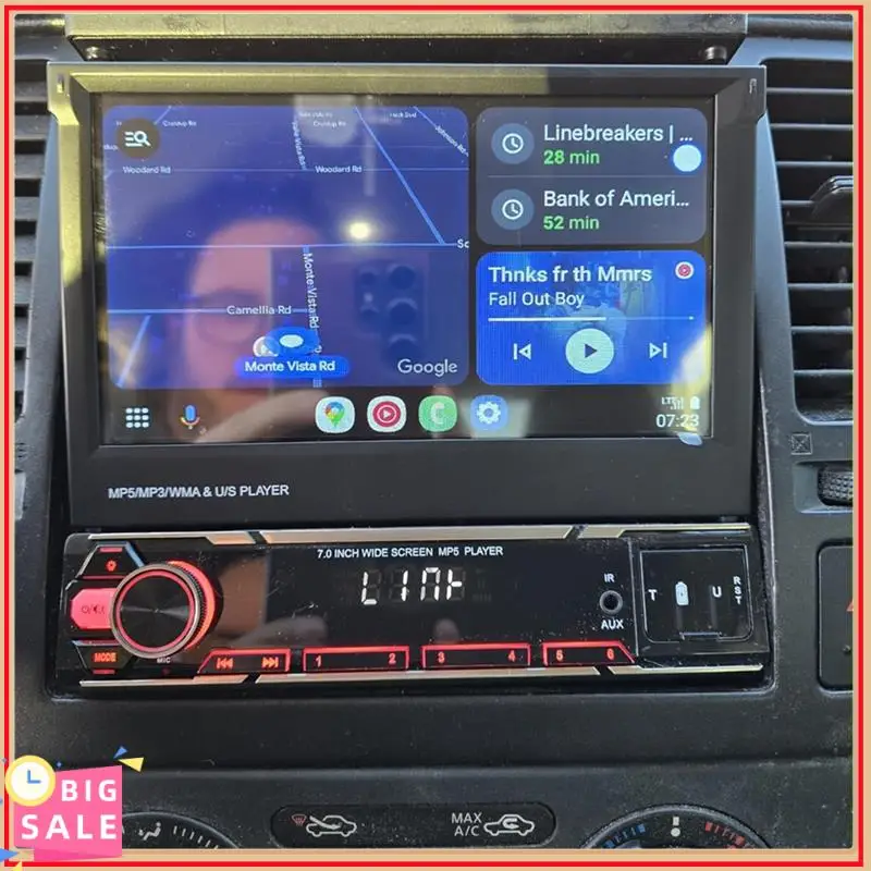 Exclusive Wireless Carplay Android Auto Single Din Radio, 7 Inch Manual Foldable Car Stereo With Backup Camera, Mirror Link/AM/F
Exclusive Wireless Carplay Android Auto Single Din Radio, 7 Inch Manual Foldable Car Stereo With Backup Camera, Mirror Link/AM/F