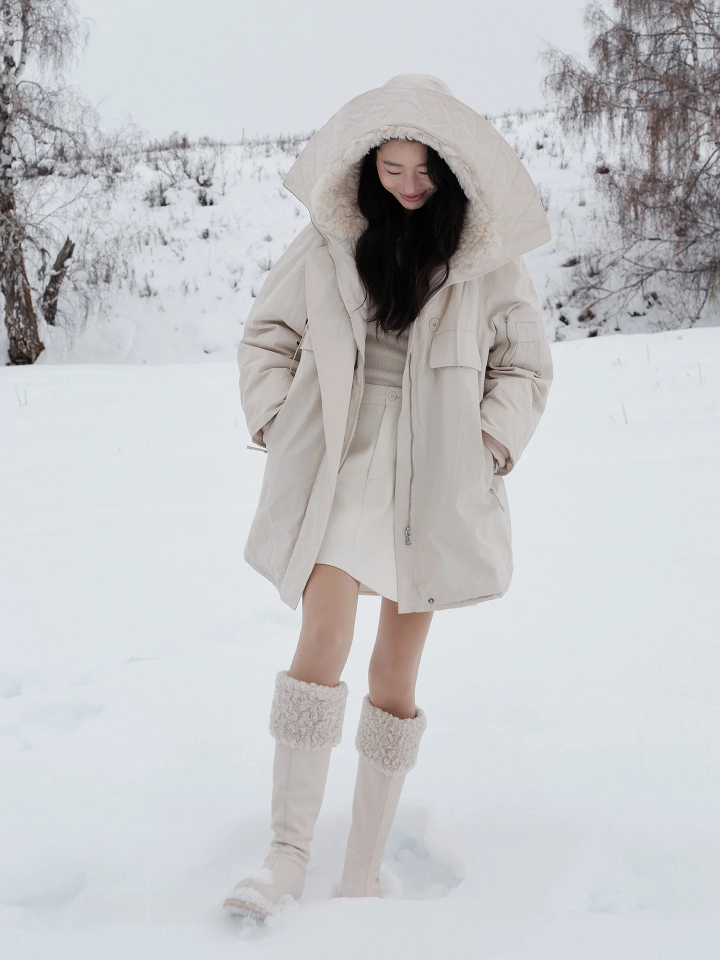 Windproof Warm Parka down Jaet with Tee-Proof Eco-friendly Fur Hat White Du down Filling Casual Loose Fit Women'...
Windproof Warm Parka down Jaet with Tee-Proof Eco-friendly Fur Hat White Du down Filling Casual Loose Fit Women'...