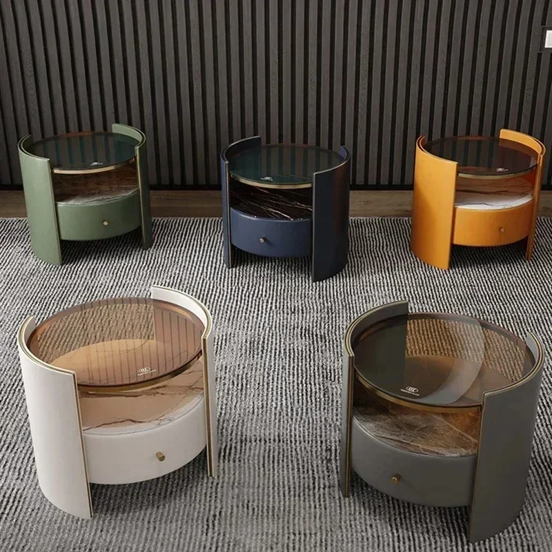 Modern Light Luxury Round Slate Nightstands Bedside Table Bedroom Living Room Furniture Nordic Sofa Glass Cabinet
Modern Light Luxury Round Slate Nightstands Bedside Table Bedroom Living Room Furniture Nordic Sofa Glass Cabinet