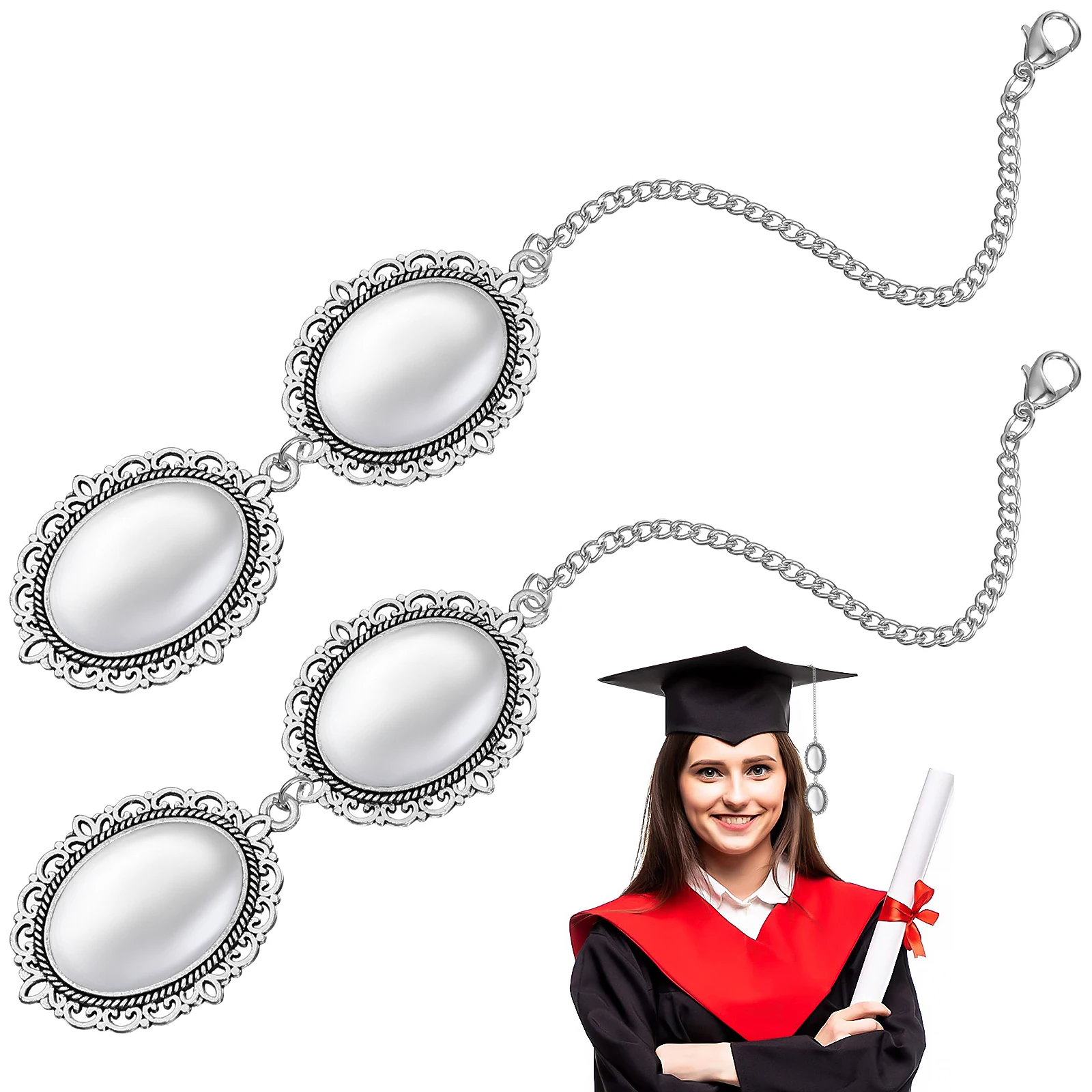 2pcs Photo Frame Pendant Retro Silver Alloy Graduation Decor Charm DIY Gift Making Supplies Tassel Accessories
2pcs Photo Frame Pendant Retro Silver Alloy Graduation Decor Charm DIY Gift Making Supplies Tassel Accessories