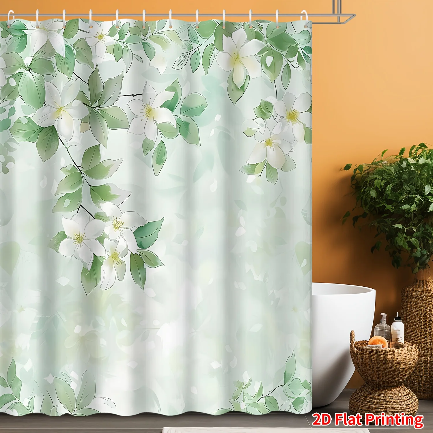 White Flower Green Leaf Shower Curtain Spring Nature Art Bathroom Decor Elegant Garden Bath Curtains for Modern Home Interior
White Flower Green Leaf Shower Curtain Spring Nature Art Bathroom Decor Elegant Garden Bath Curtains for Modern Home Interior