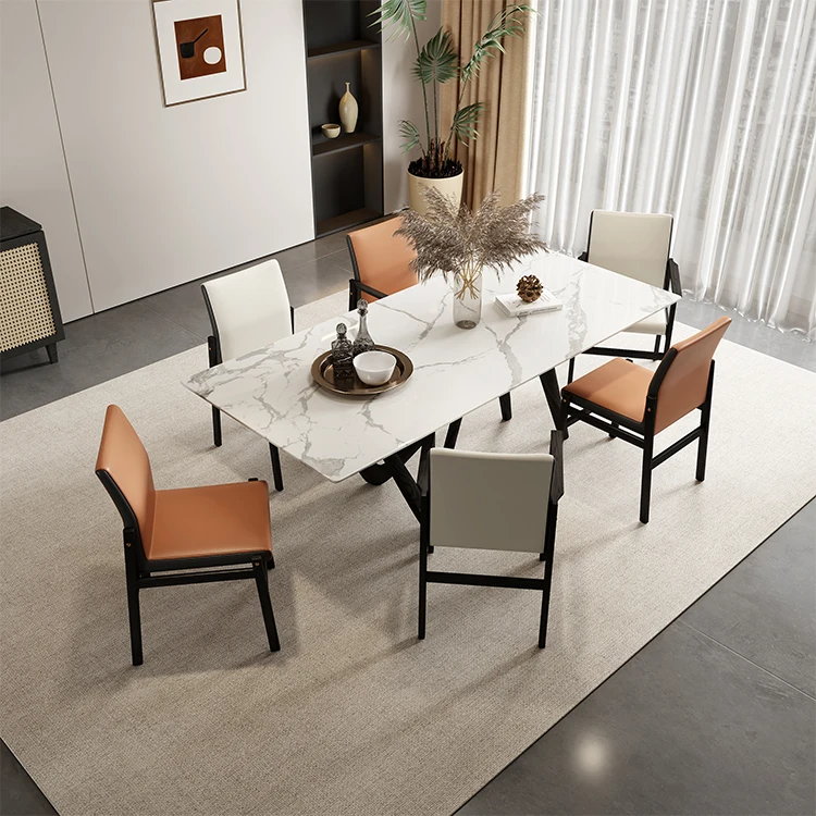 Simple style solid wood base marble rectangular dining table set 8 chairs dining room furniture
Simple style solid wood base marble rectangular dining table set 8 chairs dining room furniture
