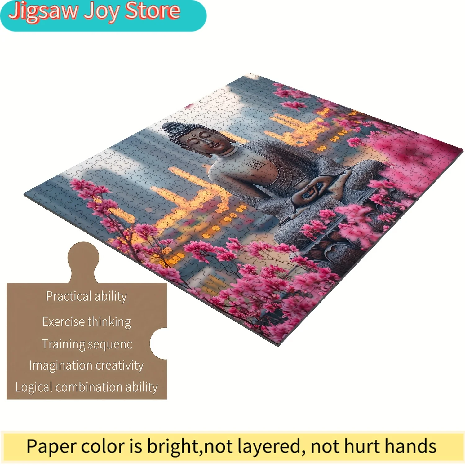 Пазл для всей семьи - Золотой Будда в Бангкоке с цветами вишни, уровень сложности: средний, деревянный пазл премиум-класса.
Пазл для всей семьи - Золотой Будда в Бангкоке с цветами вишни, уровень сложности: средний, деревянный пазл премиум-класса.