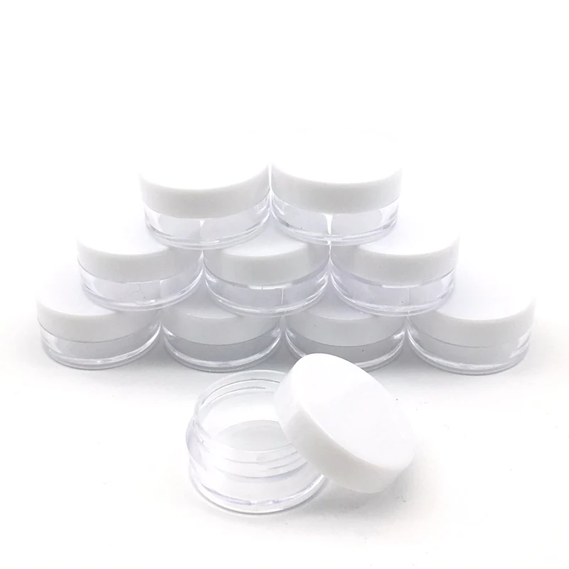 100PCS X3g 5g Transparent Sample Jars Pot Containers with White Lids for Cosmetic Makeup Cream Lip Balms Storage
100PCS X3g 5g Transparent Sample Jars Pot Containers with White Lids for Cosmetic Makeup Cream Lip Balms Storage