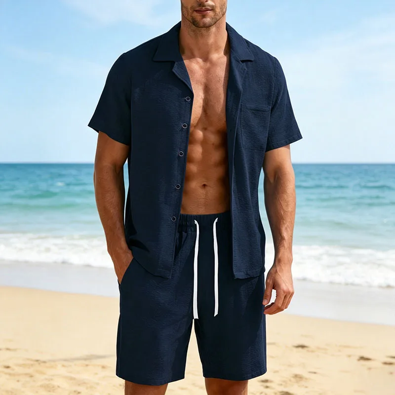 Men Textured Co Ord Set Loose Fit Short Sleeve Camp Collar Shirt Drawstring Shorts Summer Beach Vacation Travel Casual Outfit
Men Textured Co Ord Set Loose Fit Short Sleeve Camp Collar Shirt Drawstring Shorts Summer Beach Vacation Travel Casual Outfit