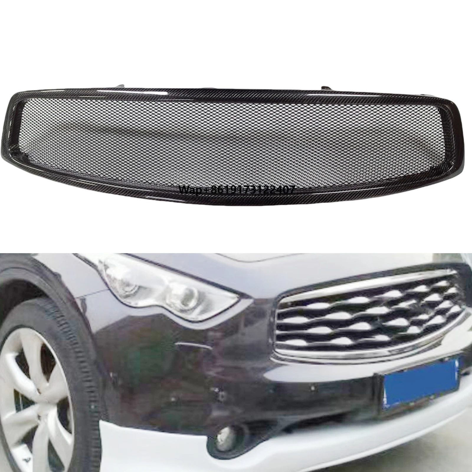 Carbon Fiber Front Bumper Grille Grill Mesh for Infiniti Fx35 Fx37 Fx50 2009-11
Carbon Fiber Front Bumper Grille Grill Mesh for Infiniti Fx35 Fx37 Fx50 2009-11