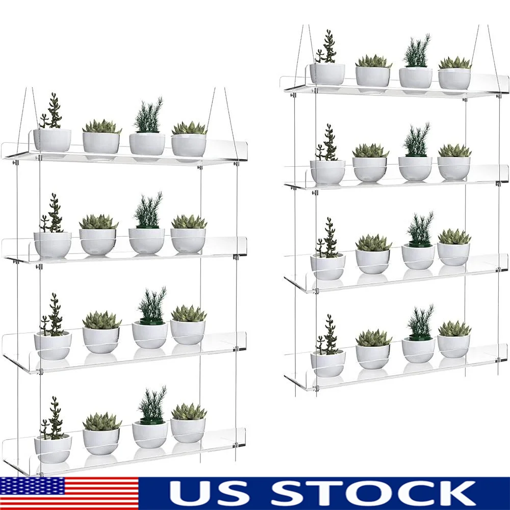 2-Pack Adjustable 4-Tier Clear Acrylic Hanging Plant Shelves Indoor Windows Space Saving Organizer Display Herbs Flowers Plants
2-Pack Adjustable 4-Tier Clear Acrylic Hanging Plant Shelves Indoor Windows Space Saving Organizer Display Herbs Flowers Plants