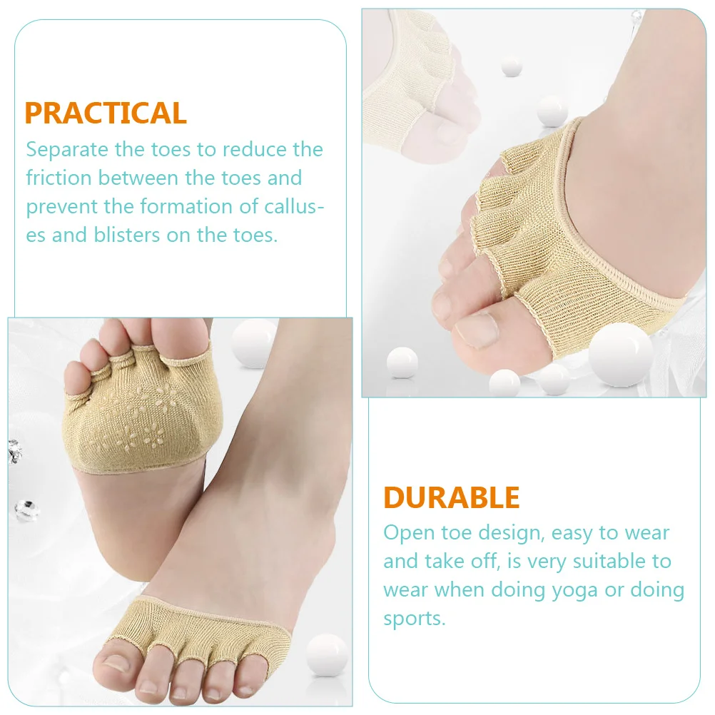 2 Pairs Women Yoga Socks Toeless Gel Forefoot Pads Non Slip Open Toe Design Comfortable Cotton Material
2 Pairs Women Yoga Socks Toeless Gel Forefoot Pads Non Slip Open Toe Design Comfortable Cotton Material