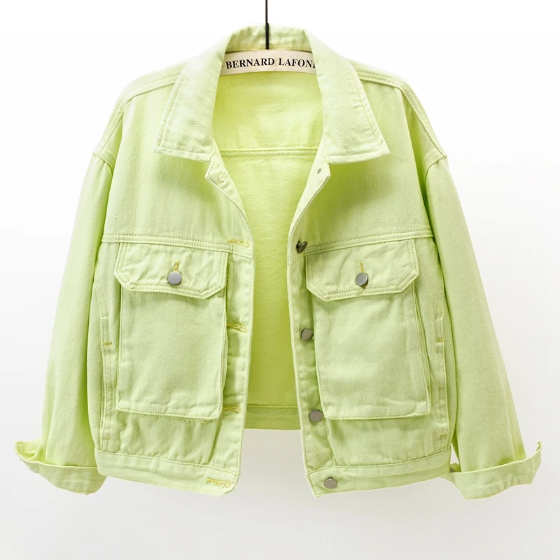 Korean Fashion Light Green Denim Jacket Women Loose Short Cowboy Outerwear Ladies Big Pocket Long Sleeve Jeans Jackets Female
Korean Fashion Light Green Denim Jacket Women Loose Short Cowboy Outerwear Ladies Big Pocket Long Sleeve Jeans Jackets Female
