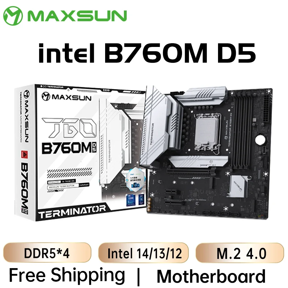 MAXSUN Gaming Mainboard B760M D5 Motherboard support Intel 14 13 12th CPU DDR5*4 M.2 PCIEX16 5.0 Desktop Computer components
MAXSUN Gaming Mainboard B760M D5 Motherboard support Intel 14 13 12th CPU DDR5*4 M.2 PCIEX16 5.0 Desktop Computer components
