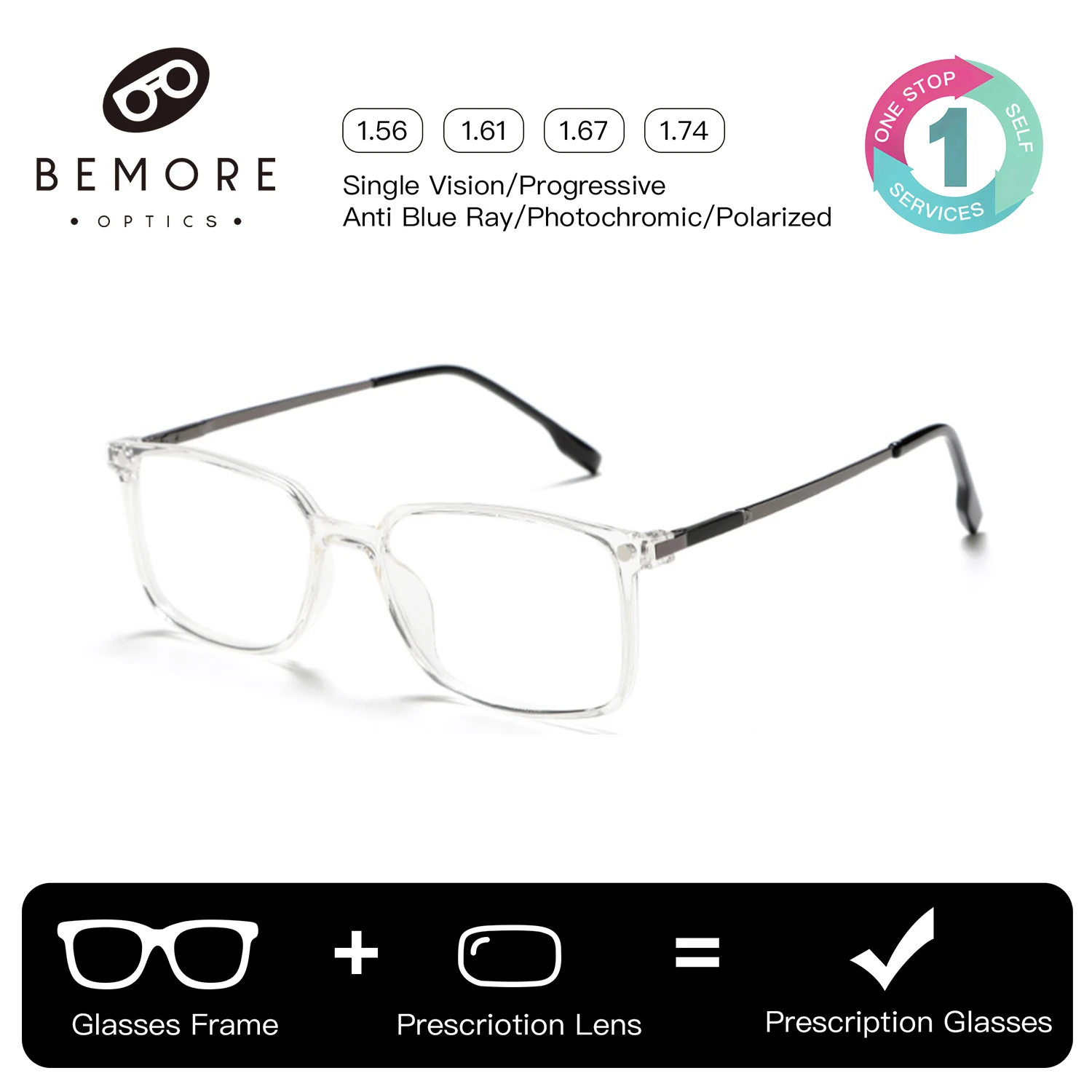 BEMORE Rectangle Acetate Clip on Prescription Glasses Women Polarized UV400 Magnetic Sun Glasses Progressive Optical Eyewear
BEMORE Rectangle Acetate Clip on Prescription Glasses Women Polarized UV400 Magnetic Sun Glasses Progressive Optical Eyewear