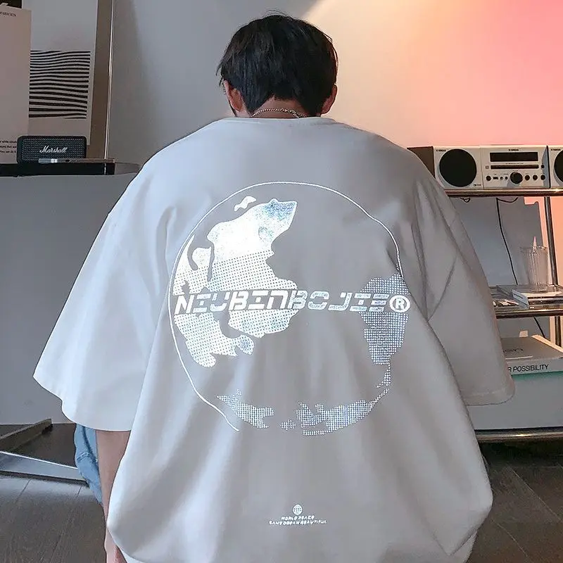 Fashion Korean simple personality printed T shirt cotton men y2k loose trendy brand round neck retro half sleeved sports top
Fashion Korean simple personality printed T shirt cotton men y2k loose trendy brand round neck retro half sleeved sports top