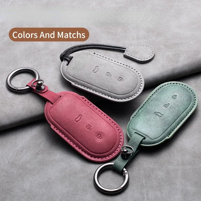 Leather Car Key Case Cover for AITO M5 M7 2022 M9 2024 3 Buttons Car Remote Key Fob Shell Suede Leather Keychain
Leather Car Key Case Cover for AITO M5 M7 2022 M9 2024 3 Buttons Car Remote Key Fob Shell Suede Leather Keychain
