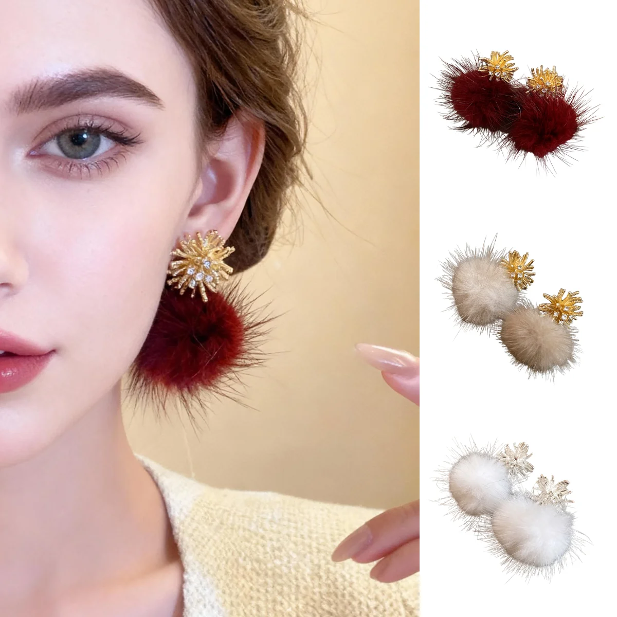 Pendant Earrings Silver-Needle Zirconia Firework Pom-Pom Retro Sweet Gentle Style Stud Niche Luxury Ear Accessories Women
Pendant Earrings Silver-Needle Zirconia Firework Pom-Pom Retro Sweet Gentle Style Stud Niche Luxury Ear Accessories Women